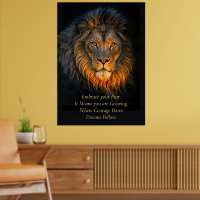 Motivational Inspirational Embrace your Fear Lion