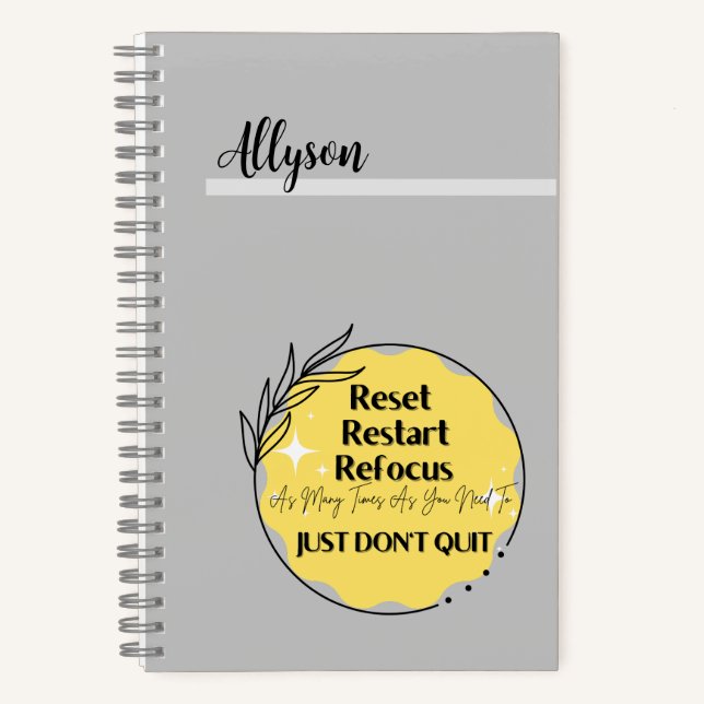 Motivational Inspirational Encouragement yellow Notebook (Front)