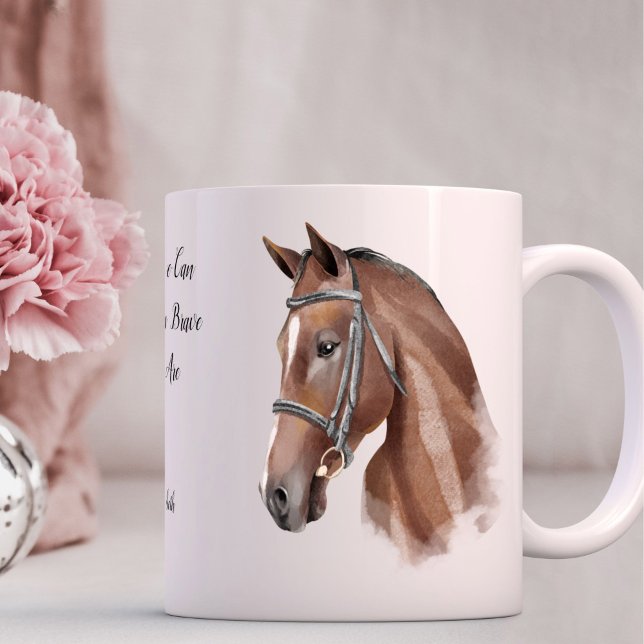 Motivational Inspirational equestrian horse custom Coffee Mug (Horse themed gifts personalized name mug horse gifts for girls)