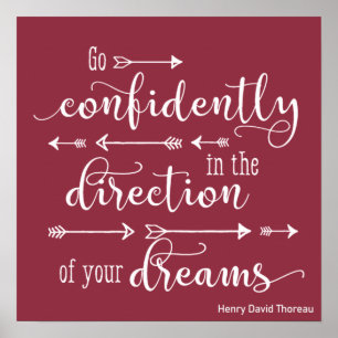 Motivational Inspirational Go Confidently Dreams Poster