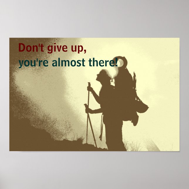 Motivational Inspirational Hiking Classroom Poster (Front)