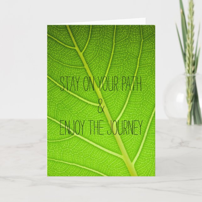 Motivational Inspirational Nature Leaf Quote Card (Front)