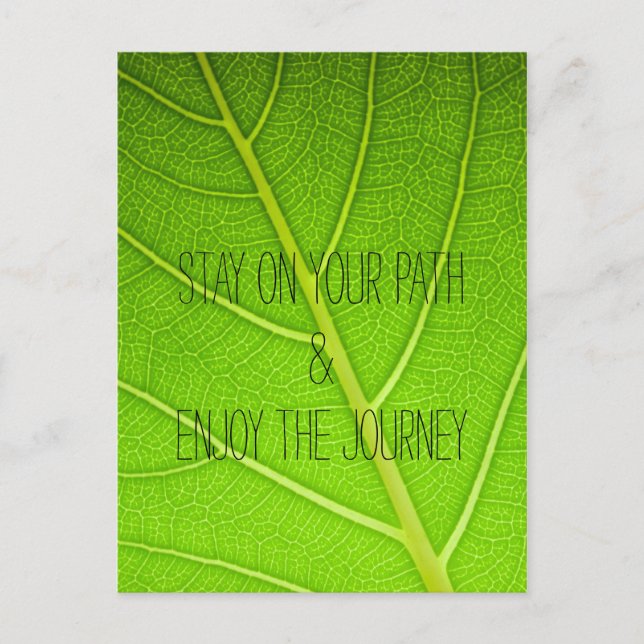 Motivational Inspirational Nature Leaf Quote Postcard (Front)