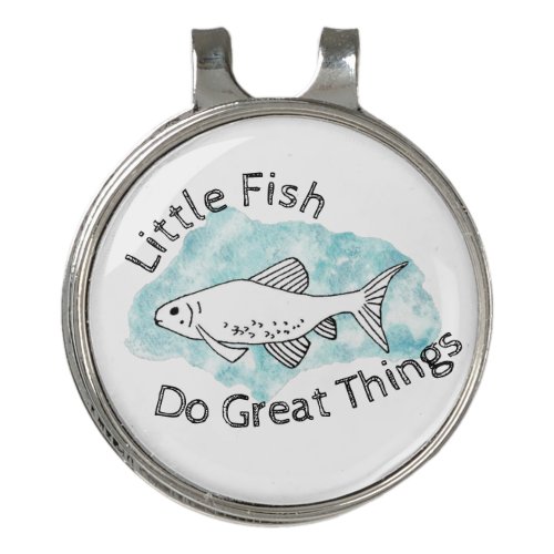 Motivational Inspirational Quote Animal Art Fish Golf Hat Clip