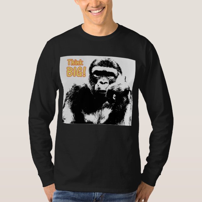 Motivational Inspirational Quote Gorilla Pop Art T-Shirt (Front)