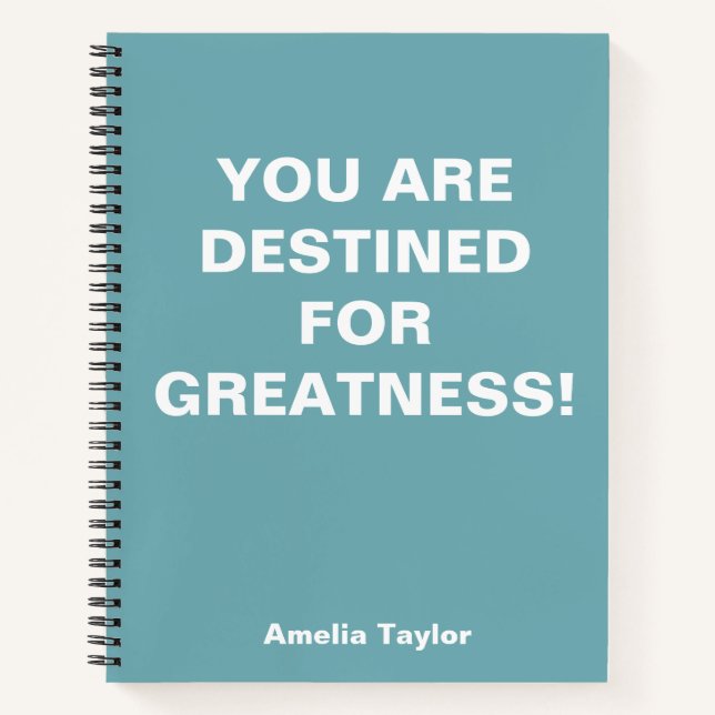 Motivational Inspirational Quote Personalized Name Notebook (Front)