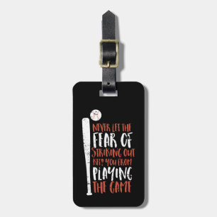 Motivational Inspirational Sports Quote Baseball Luggage Tag