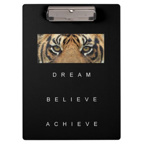 Motivational Inspirational Success Cool Tiger Eyes Clipboard