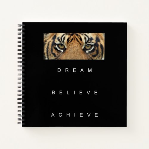 Motivational Inspirational Success Cool Tiger Eyes Notebook