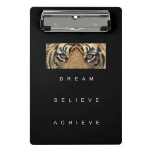 Motivational Inspirational Success Quote Tiger Eye Mini Clipboard