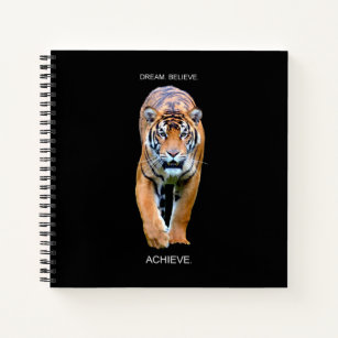 Motivational Inspirational Success Tiger Elegant Notebook