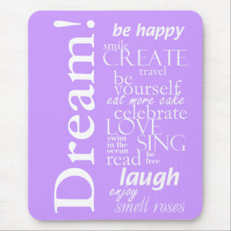 motivational inspirational words - dream, laugh mouse pad