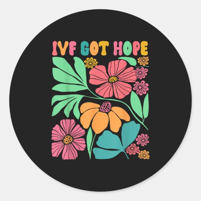 Motivational Inspired Ivf Mama Wildflower Ivf Mom  Classic Round Sticker (Front)