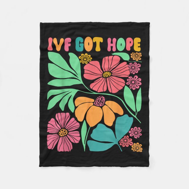 Motivational Inspired Ivf Mama Wildflower Ivf Mom  Fleece Blanket (Front)