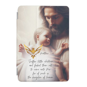 Motivational Jesus Holding Baby Gold Dove Faith iPad Mini Cover