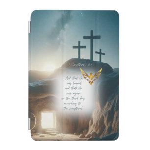 Motivational Jesus Resurrection Gold Dove Bible iPad Mini Cover