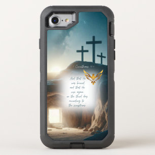 Motivational Jesus Resurrection Gold Dove Faith OtterBox Defender iPhone SE/8/7 Case