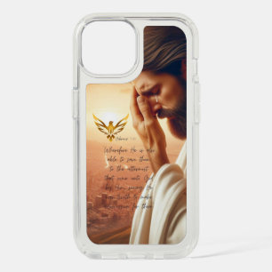 Motivational Jesus Weeping Gold Dove Scripture  iPhone 15 Case