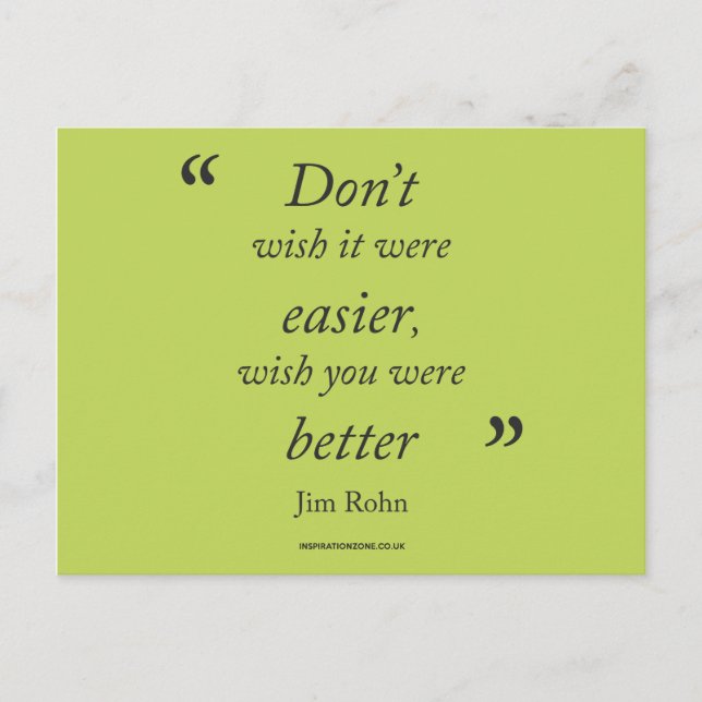 'Motivational Jim Rohn Quote' Postcard (Front)