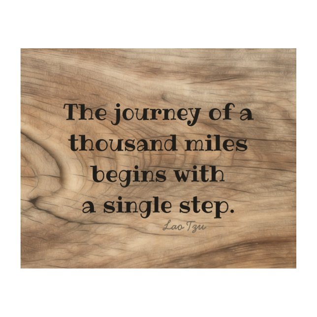 motivational Lao Tzu quote wood wall art (Front)