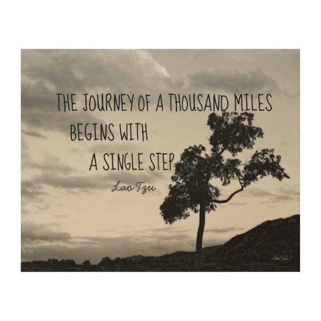 motivational Lao Tzu quote wood wall art (Front)