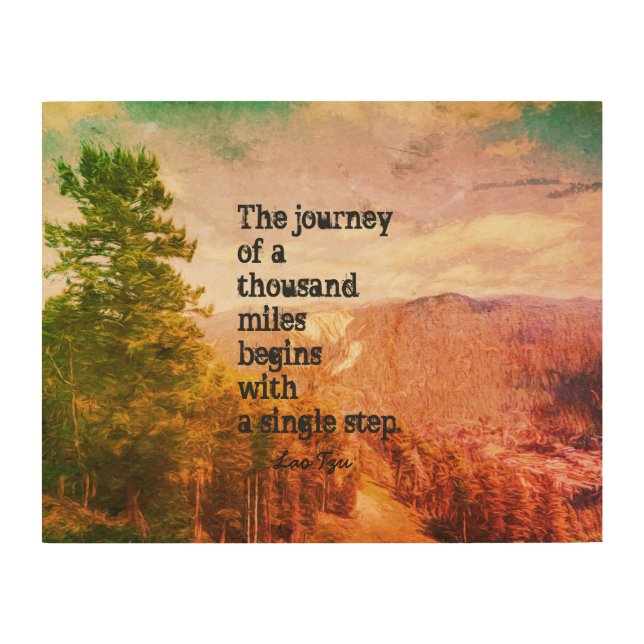 motivational Lao Tzu quote wood wall art (Front)