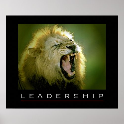 Motivational Leadership Courage Lion Poster Print