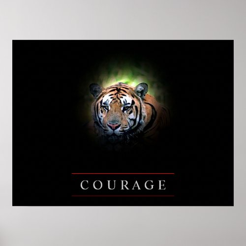 Motivational Leadership Courage Tiger Poster Print