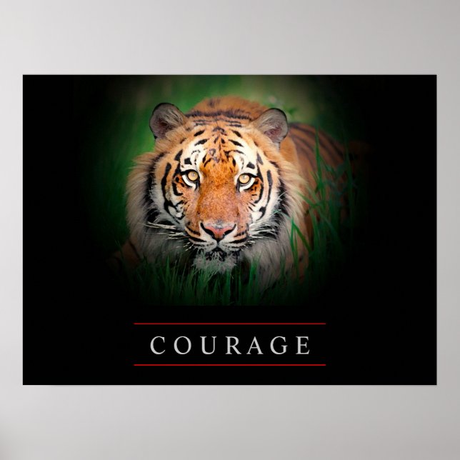 Motivational Leadership Courage Tiger Poster Print (Front)