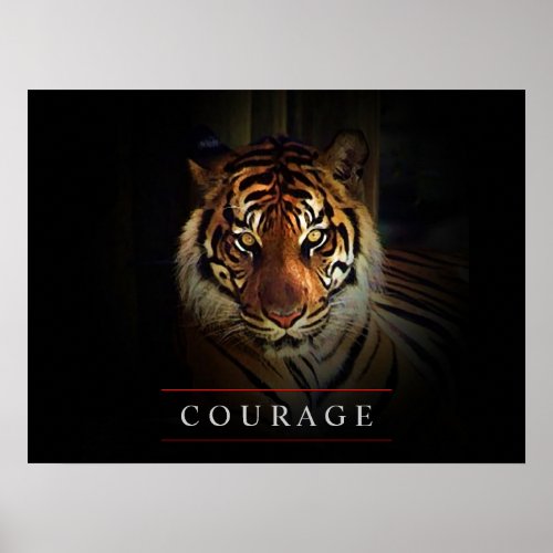 Motivational Leadership Courage Tiger Poster Print