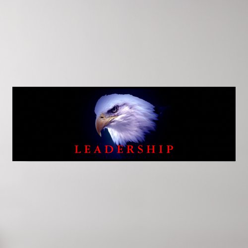 Motivational Leadership Eagle Eyes Blue Red Poster