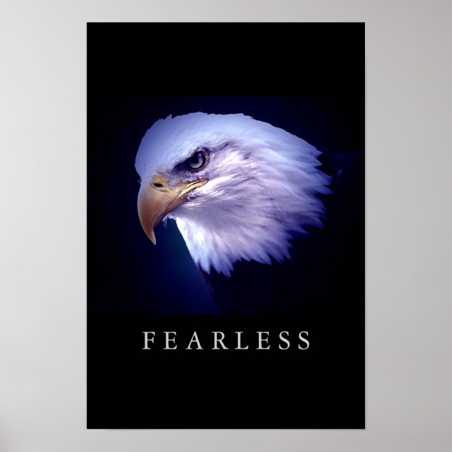 Motivational Leadership Fearless Eagle Eyes Poster (Front)