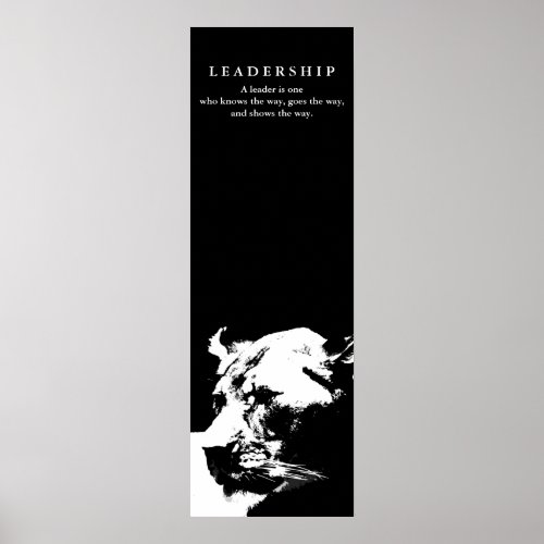 Motivational Leadership Female Lion Black White Poster
