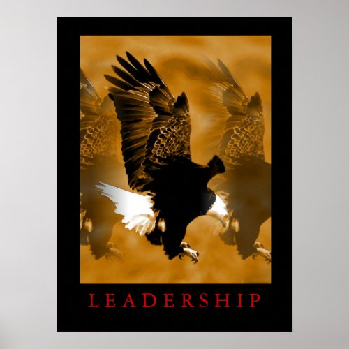 Motivational Leadership Landing Eagle Poster