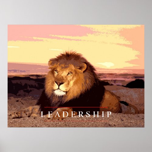 Motivational Leadership Lion Art Poster Print