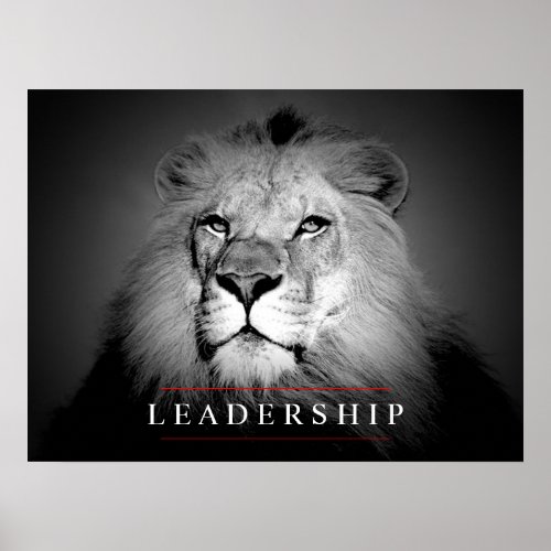 Motivational Leadership Lion Eyes Poster Print