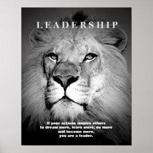 Motivational Leadership Lion Poster