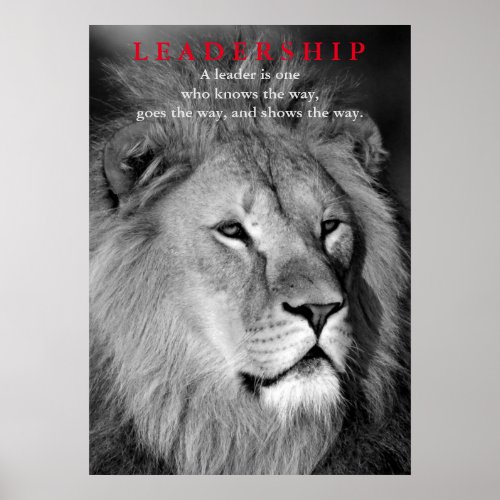 Motivational Leadership Lion Pride Poster
