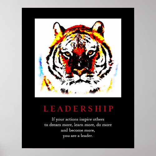 Motivational Leadership Pop Art Tiger Poster