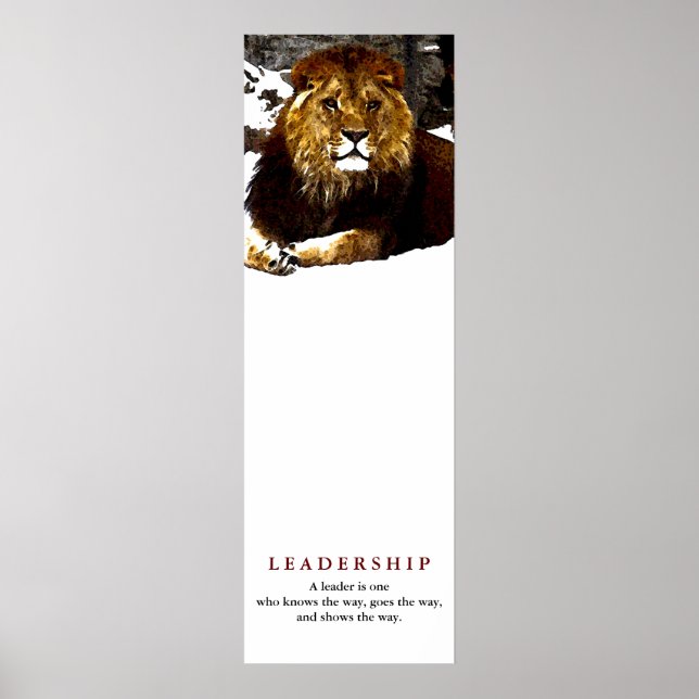 Motivational Leadership Quote Lion Artwork Poster (Front)