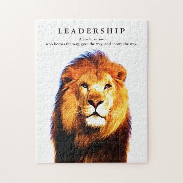 Motivational Leadership Quote Lion Jigsaw Puzzle (Vertical)