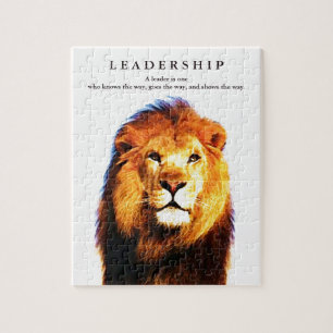 Motivational Leadership Quote Lion Jigsaw Puzzle