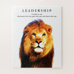 Motivational Leadership Quote Lion Jigsaw Puzzle
