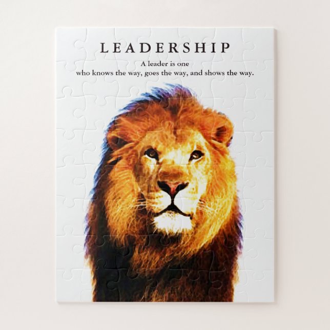 Motivational Leadership Quote Lion Jigsaw Puzzle (Vertical)