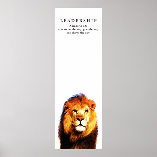 Motivational Leadership Quote Lion Poster