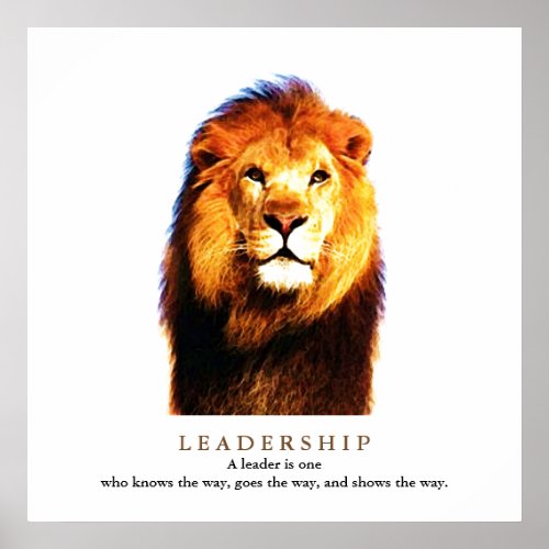 Motivational Leadership Quote Lion Pride Poster