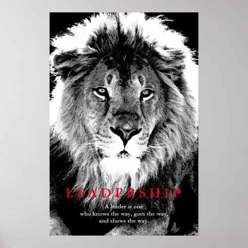 Motivational Leadership Quote Lion Pride Poster