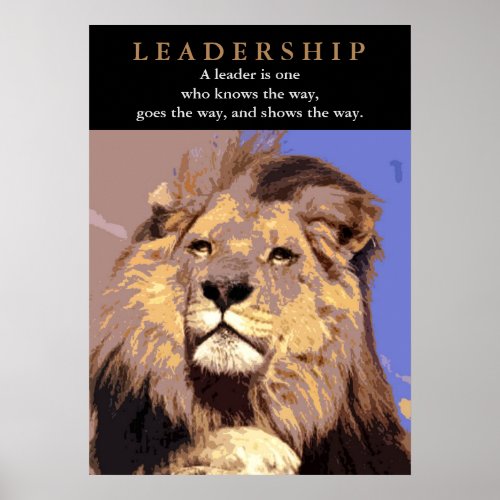 Motivational Leadership Quote Lion Pride Poster