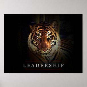 Motivational Leadership Tiger Eyes Poster Print