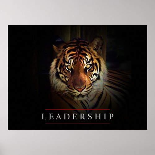 Motivational Leadership Tiger Eyes Poster Print